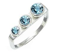 SILVERTROVE Blue Topaz Gemstone Silver Plated Band Ring Men & Women All Size Gift Item Handmade Jewelry CRG1265AK_8_(L 1/2)