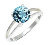 SILVERTROVE Blue Topaz Gemstone Silver Plated Brass Band Ring Men & Women All Size Gift Item Handmade Jewelry CRG1258AK_23_(T)