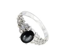 SILVERTROVE Cabochon Black Onyx Gemstone 925 Sterling Silver Band Ring Men & Women All Size Gift Item Handmade Jewelry CRG1121BY_20_(R 1/2)