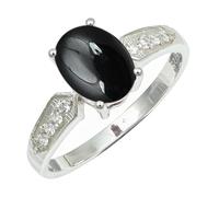 SILVERTROVE Cabochon Black Onyx Gemstone 925 Sterling Silver Band Ring Men & Women All Size Gift Item Handmade Jewelry CRG1250BY_29_(W)