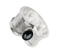 SILVERTROVE Cabochon Black Onyx Gemstone 925 Sterling Silver Band Ring Men & Women All Size Gift Item Handmade Jewelry CRG1100BY_15_(P)