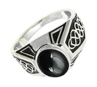 SILVERTROVE Cabochon Black Onyx Gemstone 925 Sterling Silver Band Ring Men & Women All Size Gift Item Handmade Jewelry CRG1170BY_19_(R)