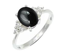 SILVERTROVE Cabochon Black Onyx Gemstone Ring Men & Women All Size 925 Sterling Silver Band Ring Gift Item Handmade Jewelry CRG1246BY_7_(L)
