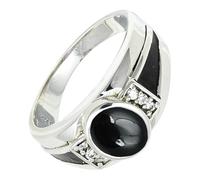 SILVERTROVE Cabochon Black Onyx Gemstone Ring Men & Women Bandring All Size Gift Item 925 Sterling Silver Handmade Jewelry CRG1166BY_31_(X)
