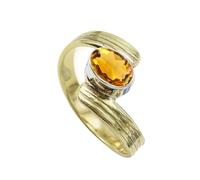 SILVERTROVE Citrine Gemstone 925 Sterling Silver And Brass Men Women Stone Band Ring All Size Handmade Jewelry CRG1095AI_5_(K)