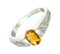 SILVERTROVE Citrine Gemstone 925 Sterling Silver Band Ring Men & Women All Size Gift Item Handmade Jewelry CRG1168AI_5_(K)