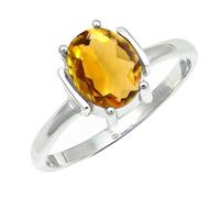 SILVERTROVE Citrine Gemstone 925 Sterling Silver Band Ring Men & Women All Size Gift Item Handmade Jewelry CRG1255AI_5_(K)