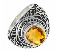 SILVERTROVE Citrine Gemstone 925 Sterling Silver Band Ring Men & Women All Size Gift Item Handmade Jewelry CRG1219AI_5_(K)