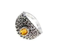 SILVERTROVE Citrine Gemstone Men & Women Band Ring All Size 925 Sterling Silver Gift Item Handmade Jewelry CRG1118AI_5_(K)