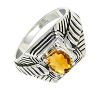 SILVERTROVE Citrine Gemstone Men & Women Band Ring All Size 925 Sterling Silver Gift Item Handmade Jewelry CRG1169AI_5_(K)