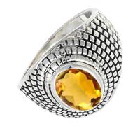 SILVERTROVE Citrine Gemstone Men & Women Band Ring All Size Gift Item 925 Sterling Silver Ring Handmade Jewelry CRG1172AI_5_(K)