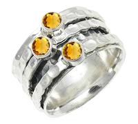 SILVERTROVE Citrine Gemstone Men & Women Band Ring All Size Gift Item Silver Plated Ring Handmade Jewelry CRG1269AI_25_(U)