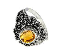 SILVERTROVE Citrine Gemstone Ring Men & Women All Size 925 Sterling Silver Band Ring Gift Item Handmade Jewelry CRG1137AI_5_(K)