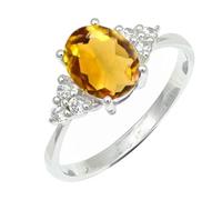 SILVERTROVE Citrine Gemstone Ring Men & Women All Size 925 Sterling Silver Band Ring Gift Item Handmade Jewelry CRG1246AI_5_(K)