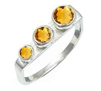 SILVERTROVE Citrine Gemstone Ring Men & Women All Size Silver Plated Band Ring Gift Item Handmade Jewelry CRG1265AI_5_(K)