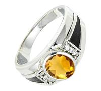 SILVERTROVE Citrine Gemstone Ring Men & Women Bandring All Size Gift Item 925 Sterling Silver Handmade Jewelry CRG1166AI_5_(K)