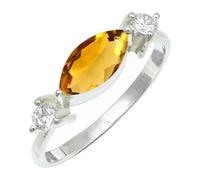 SILVERTROVE Citrine Gemstone Ring Men & Women Bandring All Size Gift Item 925 Sterling Silver Handmade Jewelry CRG1249AI_5_(K)