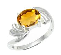 SILVERTROVE Citrine Gemstone Silver Plated Band Ring Men & Women All Size Gift Item Handmade Jewelry CRG1259AI_5_(K)