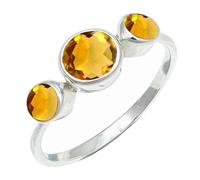 SILVERTROVE Citrine Gemstone Silver Plated Band Ring Men & Women All Size Gift Item Handmade Jewelry CRG1263AI_5_(K)