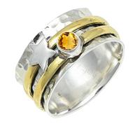SILVERTROVE Citrine Gemstone Silver Plated Band Ring Men & Women All Size Gift Item Handmade Jewelry CRG1266AI_12_(N 1/2)