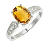 SILVERTROVE Citrine Gemstone Silver Plated Band Ring Men & Women All Size Gift Item Handmade Jewelry CRG1250AI_5_(K)