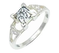 SILVERTROVE Dendritic Opal Gemstone Ring Men & Women Bandring All Size Gift Item Silver Plated Handmade Jewelry CRG1247CI_5_(K)