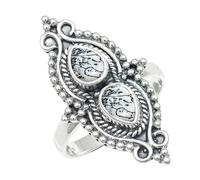 SILVERTROVE Dendritic Opal Gemstone Ring Men & Women Bandring All Size Gift Item Silver Plated Handmade Jewelry CRG1273CI_21_(S)