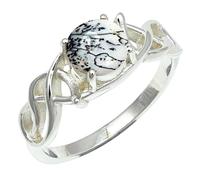 SILVERTROVE Dendritic Opal Gemstone Silver Plated Band Ring Men & Women All Size Gift Item Handmade Jewelry CRG1257CI_5_(K)
