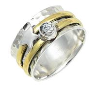 SILVERTROVE Dendritic Opal Gemstone Silver Plated Band Ring Men & Women All Size Gift Item Handmade Jewelry CRG1266CI_15_(P)