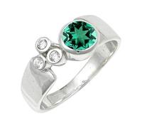 SILVERTROVE Emerald Lab Grown Gemstone Silver Plated Ring For Men And Women All Size Gift Item Handmade Meditation Jewelry CRG1152AN_5_(K)