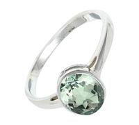 SILVERTROVE Green Amethyst Gemstone 925 Sterling Silver Band Ring Men & Women All Size Gift Item Handmade Jewelry CRG1156AL_5_(K)