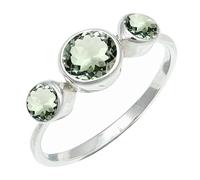 SILVERTROVE Green Amethyst Gemstone Men & Women Band Ring All Size Gift Item Silver Plated Ring Handmade Jewelry CRG1263AL_40_(Z 4)