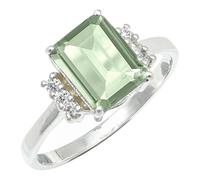 SILVERTROVE Green Amethyst Gemstone Men & Women Band Ring All Size Gift Item Silver Plated Ring Handmade Jewelry CRG1252AL_1_(H)