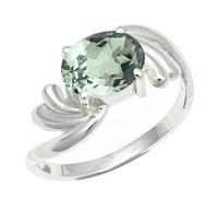 SILVERTROVE Green Amethyst Gemstone Men & Women Band Ring All Size Gift Item Silver Plated Ring Handmade Jewelry CRG1259AL_40_(Z 4)