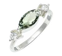 SILVERTROVE Green Amethyst Gemstone Men & Women Band Ring All Size Silver Plated Gift Item Handmade Jewelry CRG1249AL_1_(H)