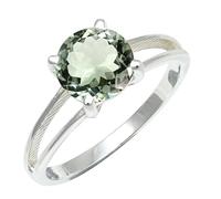 SILVERTROVE Green Amethyst Gemstone Ring Men & Women All Size Silver Plated Brass Band Ring Gift Item Handmade Jewelry CRG1258AL_40_(Z 4)