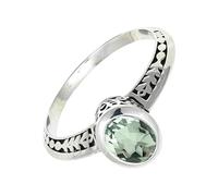 SILVERTROVE Green Amethyst Gemstone Ring Men & Women Bandring All Size Gift Item 925 Sterling Silver Handmade Jewelry CRG1146AL_10_(M 1/2)