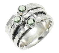 SILVERTROVE Green Amethyst Gemstone Ring Men & Women Bandring All Size Gift Item Silver Plated Handmade Jewelry CRG1269AL_1_(H)