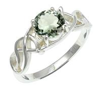 SILVERTROVE Green Amethyst Gemstone Silver Plated Band Ring Men & Women All Size Gift Item Handmade Jewelry CRG1257AL_40_(Z 4)