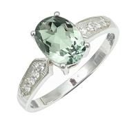 SILVERTROVE Green Amethyst Gemstone Silver Plated Band Ring Men & Women All Size Gift Item Handmade Jewelry CRG1250AL_1_(H)