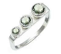 SILVERTROVE Green Amethyst Gemstone Silver Plated Band Ring Men & Women All Size Gift Item Handmade Jewelry CRG1265AL_40_(Z 4)