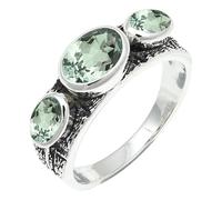 SILVERTROVE Green Amethyst Gemstone Silver Plated Band Ring Men & Women All Size Gift Item Handmade Jewelry CRG1262AL_40_(Z 4)