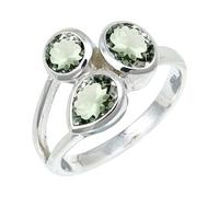 SILVERTROVE Green Amethyst Gemstone Silver Plated Meditation Ring Men And Women All Size Gift Item Handmade Jewelry CRG1154AL_7_(L)
