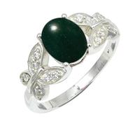 SILVERTROVE Green Jade Gemstone 925 Sterling Silver Band Ring Men & Women All Size Gift Item Handmade Jewelry CRG1251CD_2_(I)