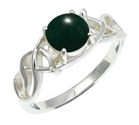 SILVERTROVE Green Jade Gemstone Men & Women Band Ring All Size Silver Plated Gift Item Handmade Jewelry CRG1257CD_17_(Q)