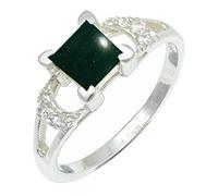SILVERTROVE Green Jade Gemstone Silver Plated Band Ring Men & Women All Size Gift Item Handmade Jewelry CRG1247CD_17_(Q)