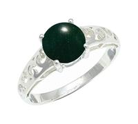 SILVERTROVE Green Jade Gemstone Silver Plated Band Ring Men & Women All Size Gift Item Handmade Jewelry CRG1254CD_17_(Q)