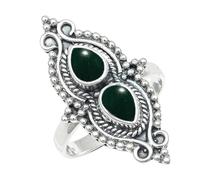 SILVERTROVE Green Jade Gemstone Silver Plated Band Ring Men & Women All Size Gift Item Handmade Jewelry CRG1273CD_2_(I)