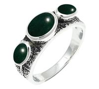 SILVERTROVE Green Jade Gemstone Silver Plated Band Ring Men & Women All Size Gift Item Handmade Jewelry CRG1262CD_17_(Q)