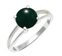 SILVERTROVE Green Jade Gemstone Silver Plated Brass Band Ring Men & Women All Size Gift Item Handmade Jewelry CRG1258CD_2_(I)
